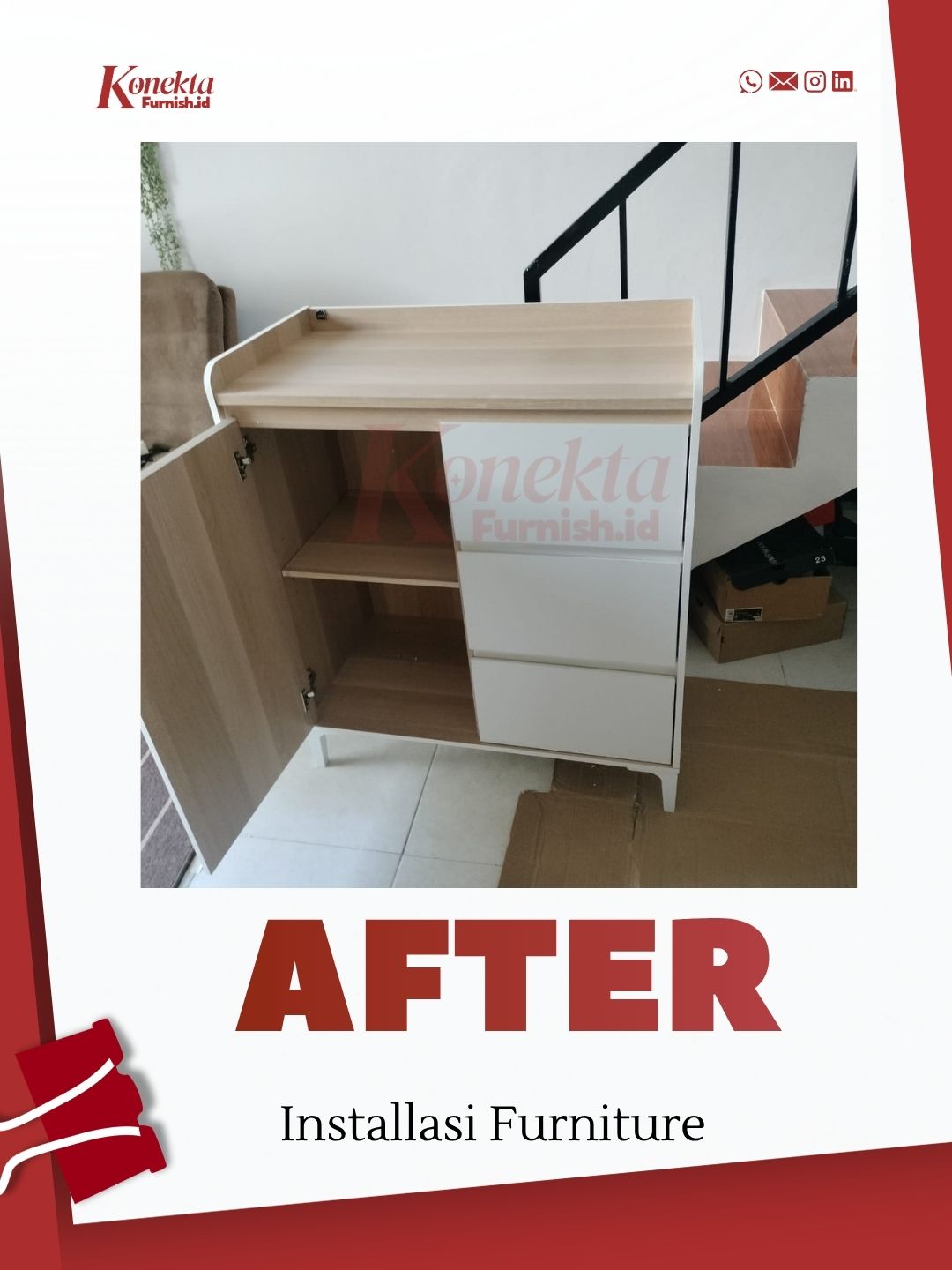Hasil akhir installasi furniture