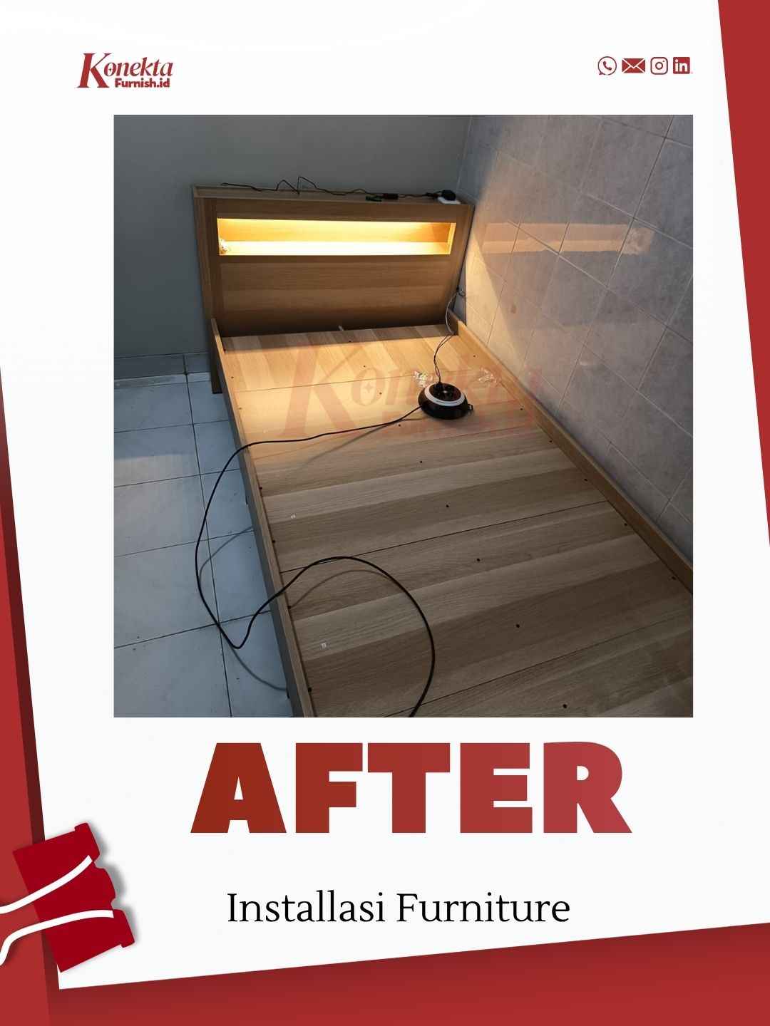 Hasil akhir installasi furniture